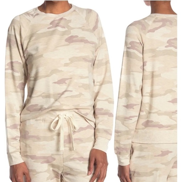 NWT Thread & Supply Jacey Tan Neutral Camo Raglan Pullover - Picture 1 of 4